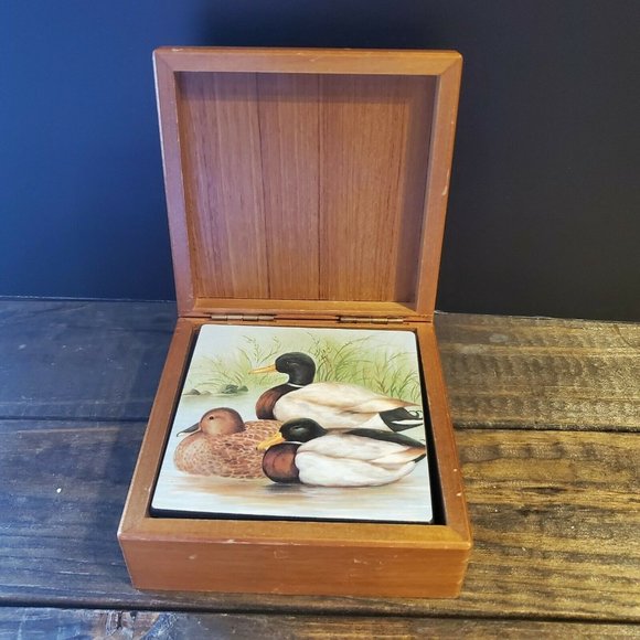 Mallard Duck Set Of 6 Cork Backed Coasters - Picture 4 of 11